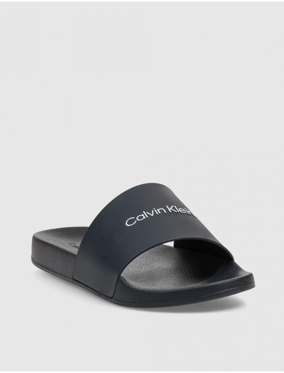 CHANCLA CALVIN KLEIN POOL SLIDE RUBBER MARINO
