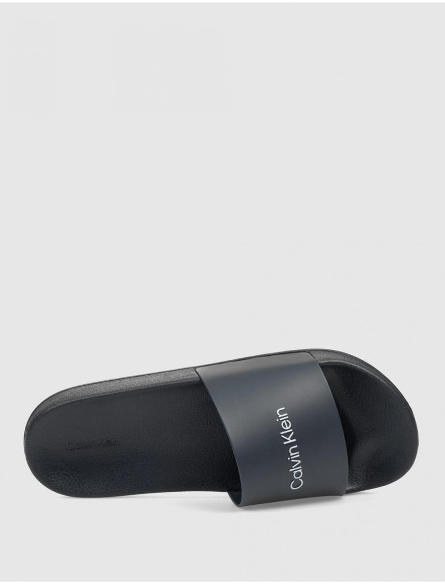 CHANCLA CALVIN KLEIN POOL SLIDE RUBBER MARINO