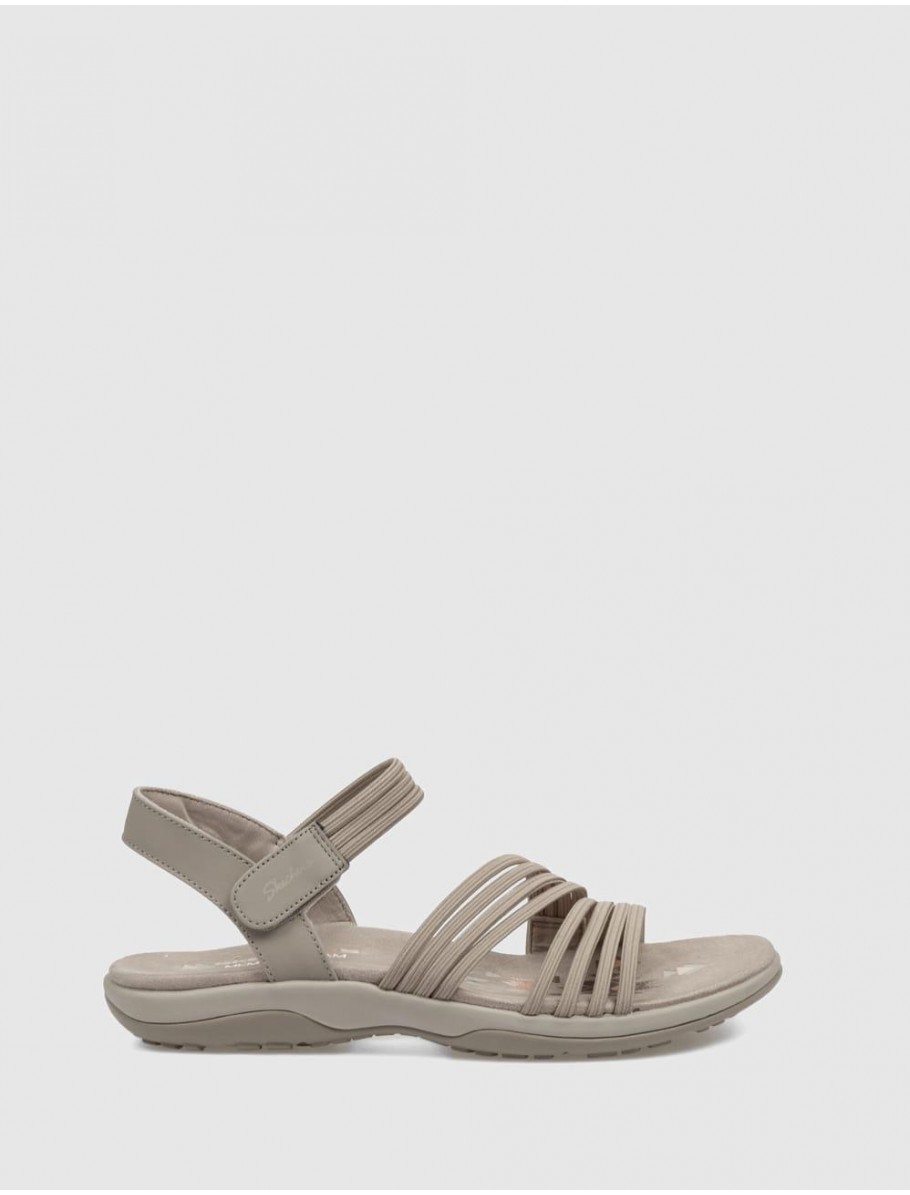 SANDALIA SKECHERS REGGAE SLIM COFFEE RUN TAUPE