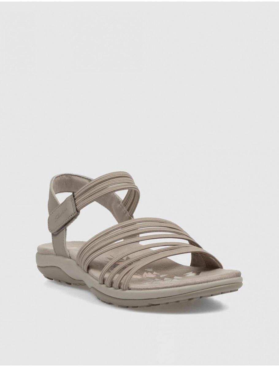 SANDALIA SKECHERS REGGAE SLIM COFFEE RUN TAUPE