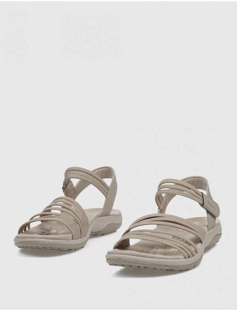 SANDALIA SKECHERS REGGAE SLIM COFFEE RUN TAUPE