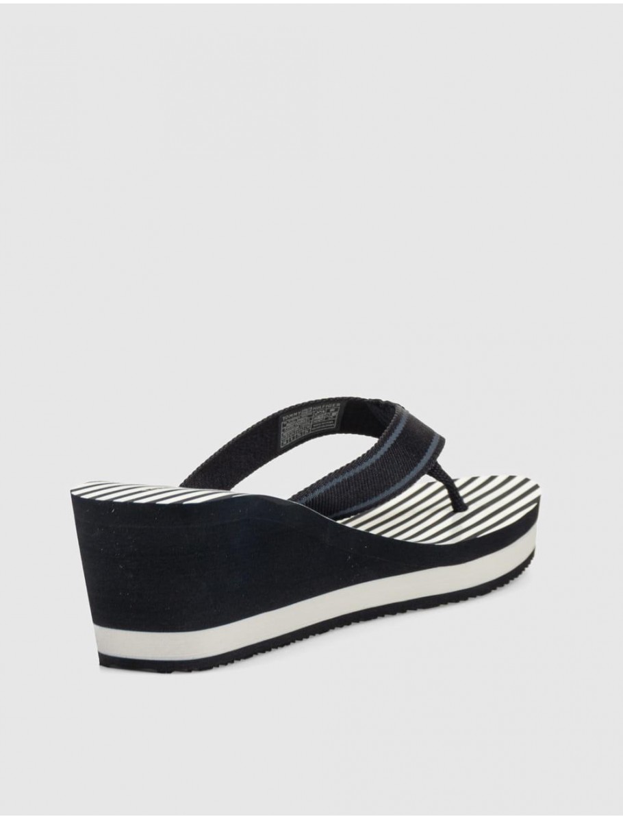 SANDALIA TOMMY HILFIGER TH STRIPES WEDGE BEACHSANDAL MARINO