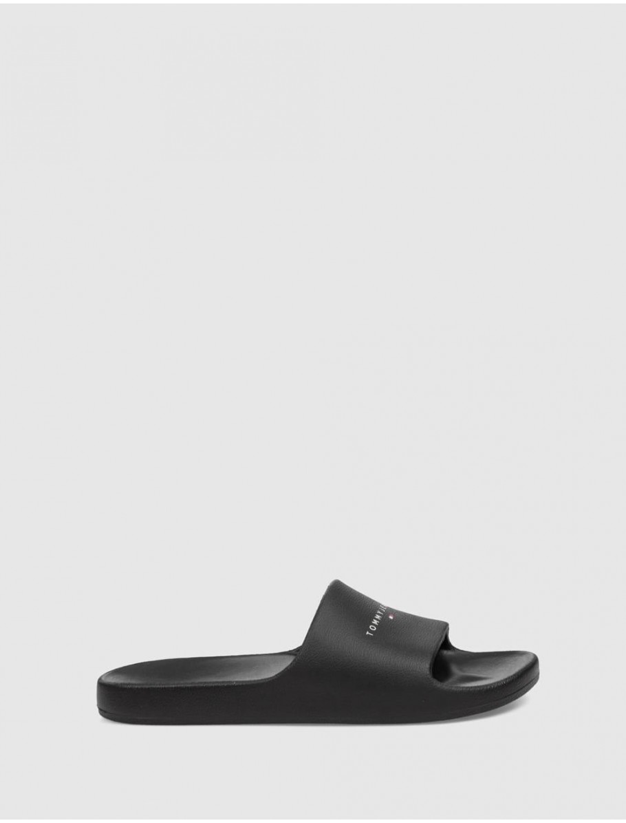CHANCLA TOMMY HILFIGER TJW PRINTED PU POOL SLIDE NEGRO