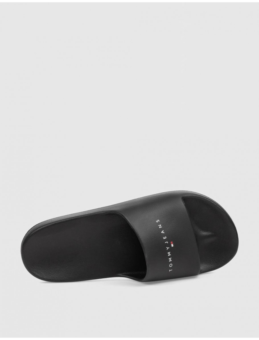 CHANCLA TOMMY HILFIGER TJW PRINTED PU POOL SLIDE NEGRO