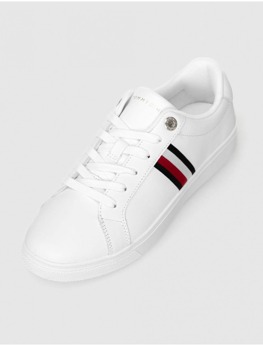 ZAPATILLA TOMMY HILFIGER ESSENTIAL STRIPES COURT SNEAKER BLANCO