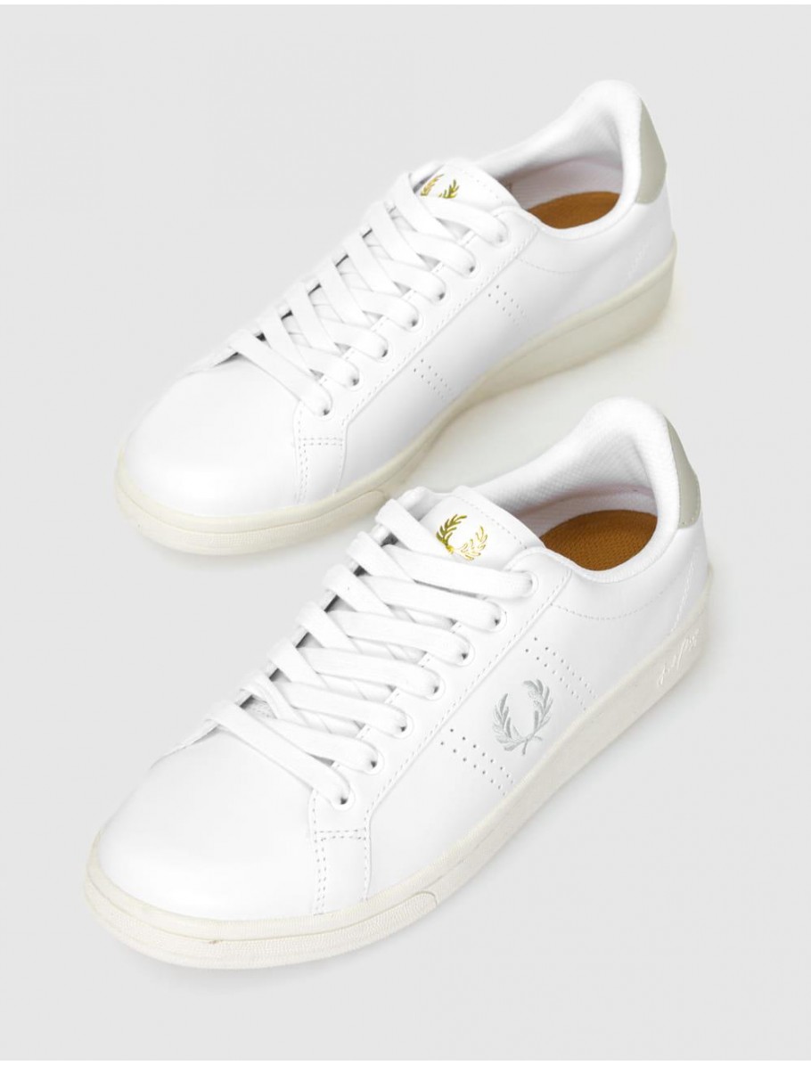 ZAPATILLA FRED PERRY B721 B6312 LEATHER BLANCO