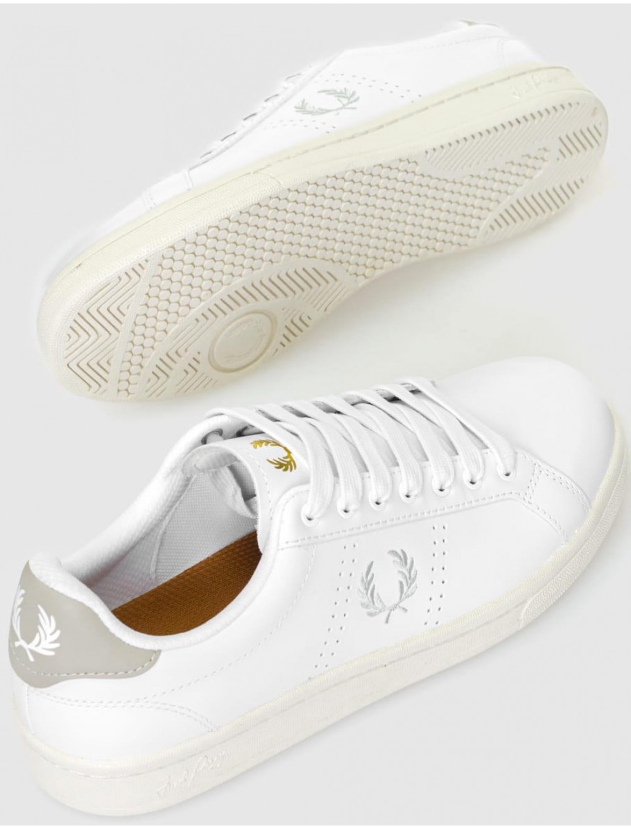 ZAPATILLA FRED PERRY B721 B6312 LEATHER BLANCO