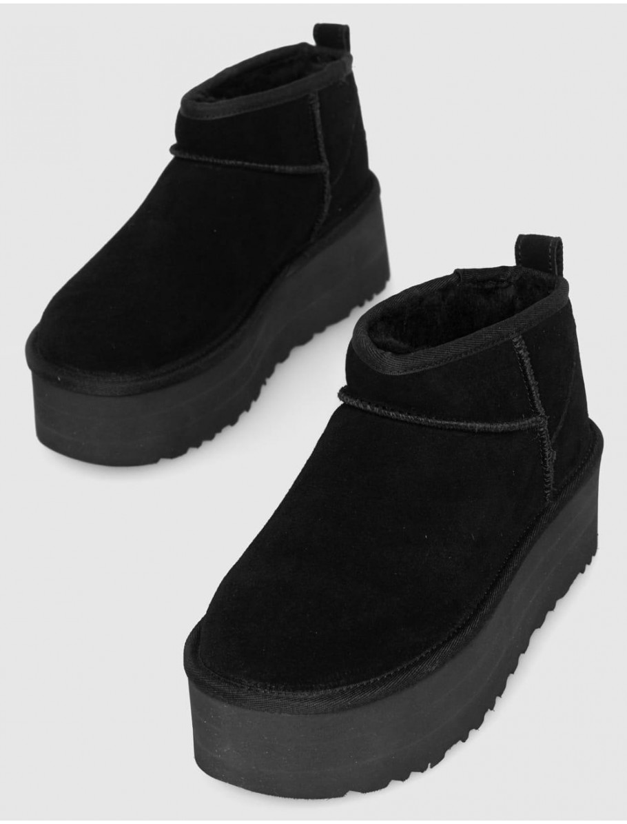 BOTiN UGG CLASSIC ULTRA MINI PLATFORM NEGRO