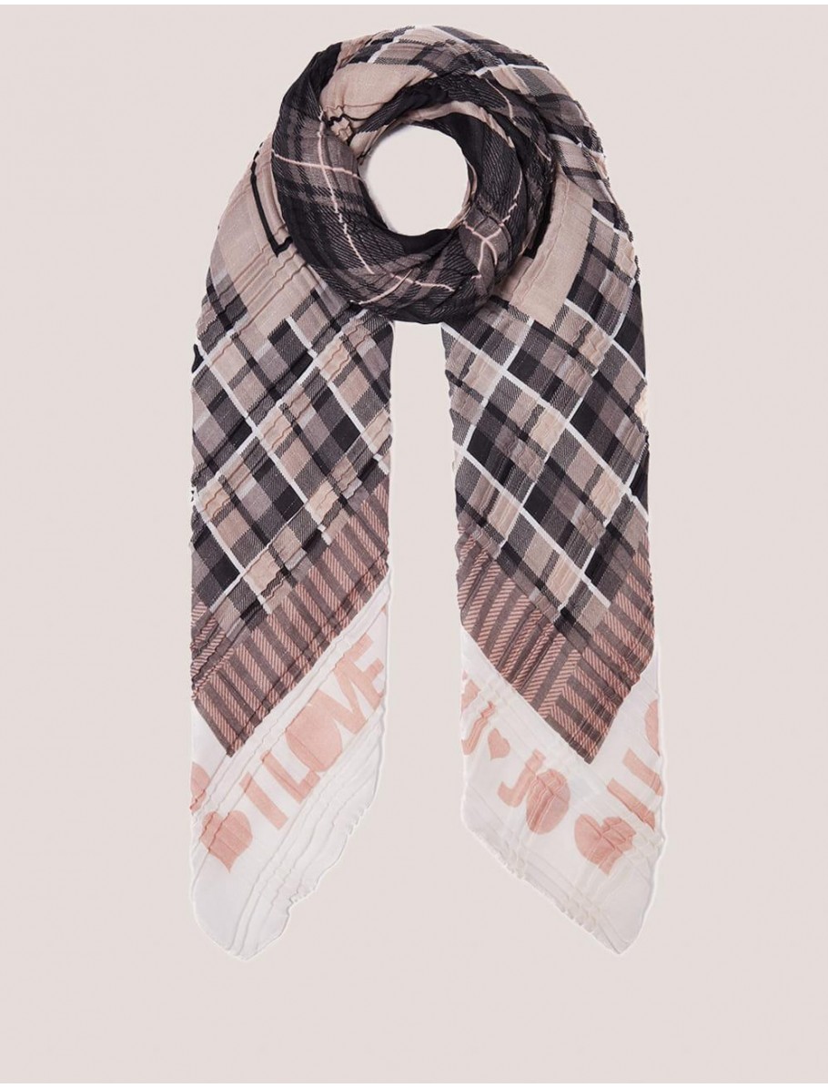 FOULAR LIUJO ECS FOULARD CHECK BEIG