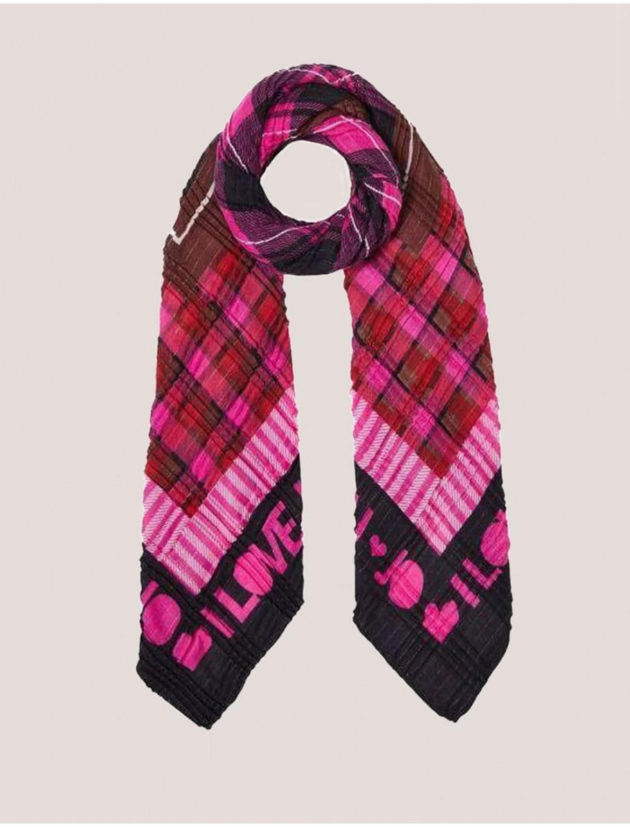 FOULAR LIUJO ECS FOULARD CHECK FUXIA