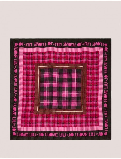 FOULAR LIUJO ECS FOULARD CHECK FUXIA