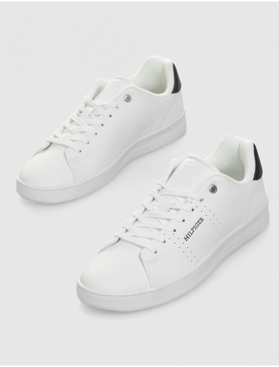 ZAPATILLA TOMMY HILFIGER COURT CUP LTH PERF DETAIL BLANCO