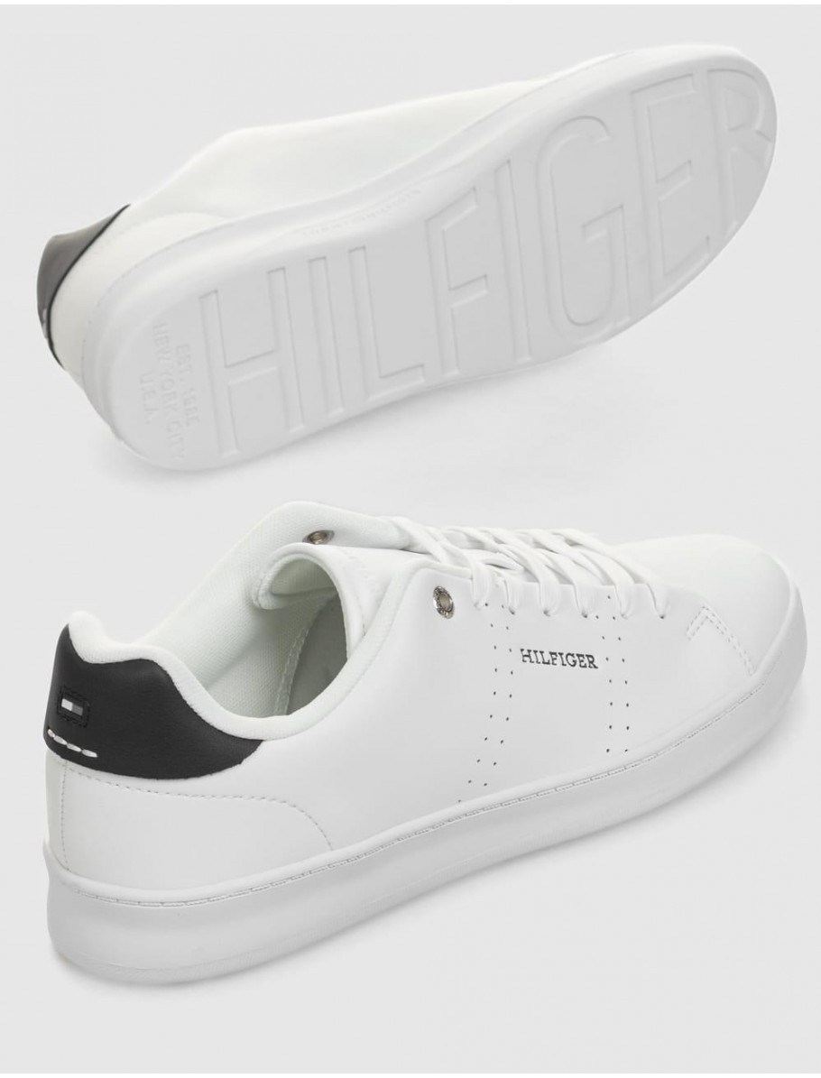 ZAPATILLA TOMMY HILFIGER COURT CUP LTH PERF DETAIL BLANCO