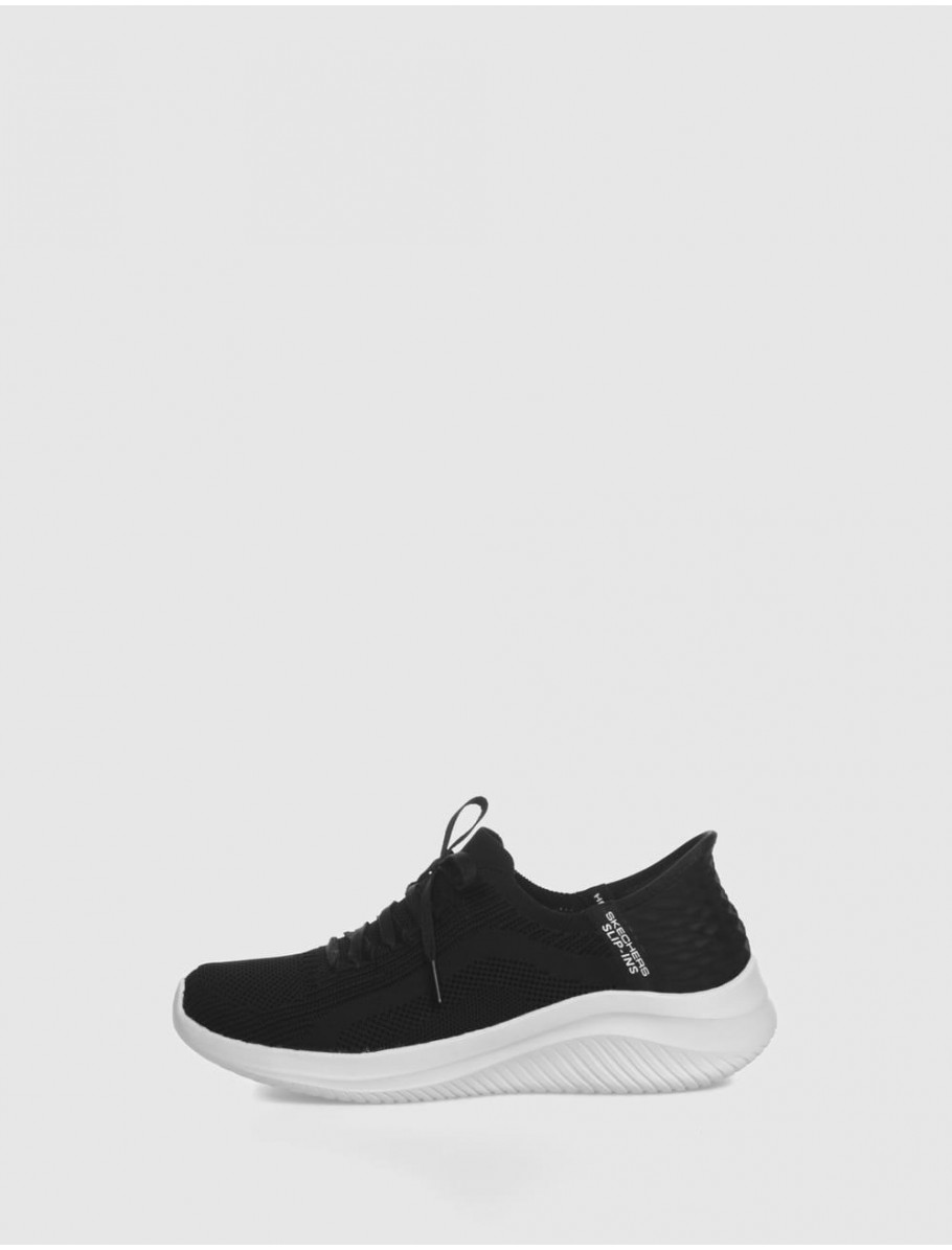 ZAPATILLA SKECHERS SLIP INS ULTRA FLEX 30 BRILLIANT NEGRO