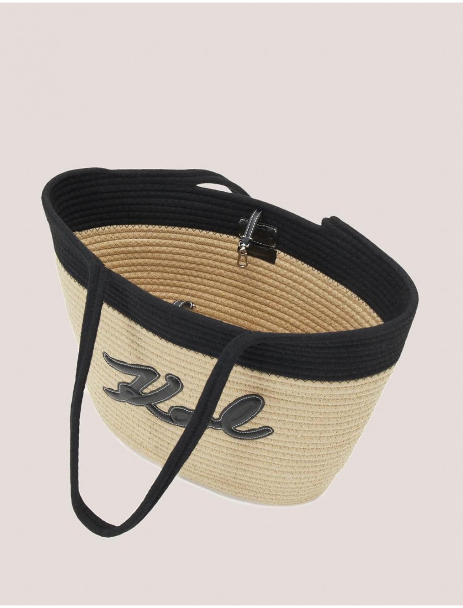 BOLSO MUJER KARL LAGERFELD K SIGNATURE BEACH BASKET NEGRO