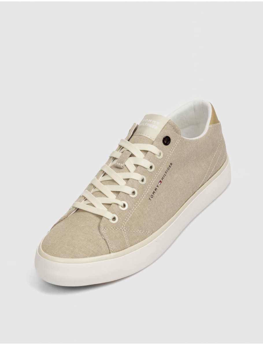 BAMBA TOMMY HILFIGER TH HI VULC LOW CHAMBRAY BEIG