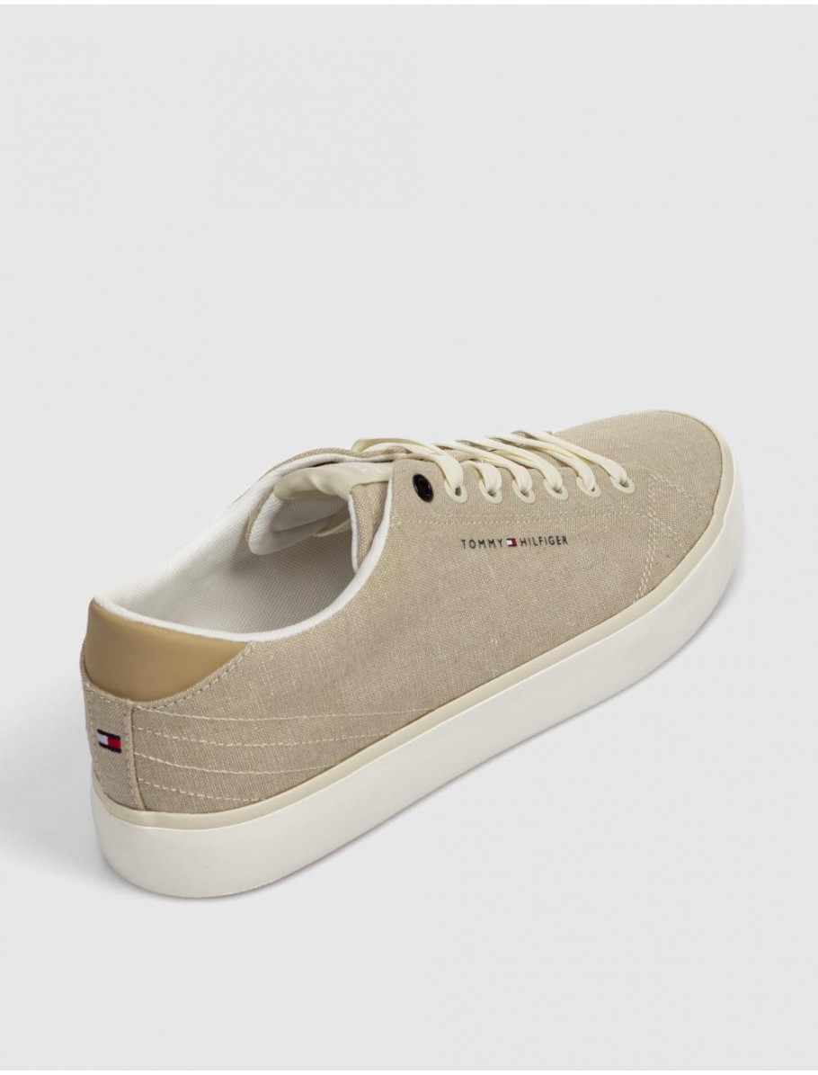 BAMBA TOMMY HILFIGER TH HI VULC LOW CHAMBRAY BEIG