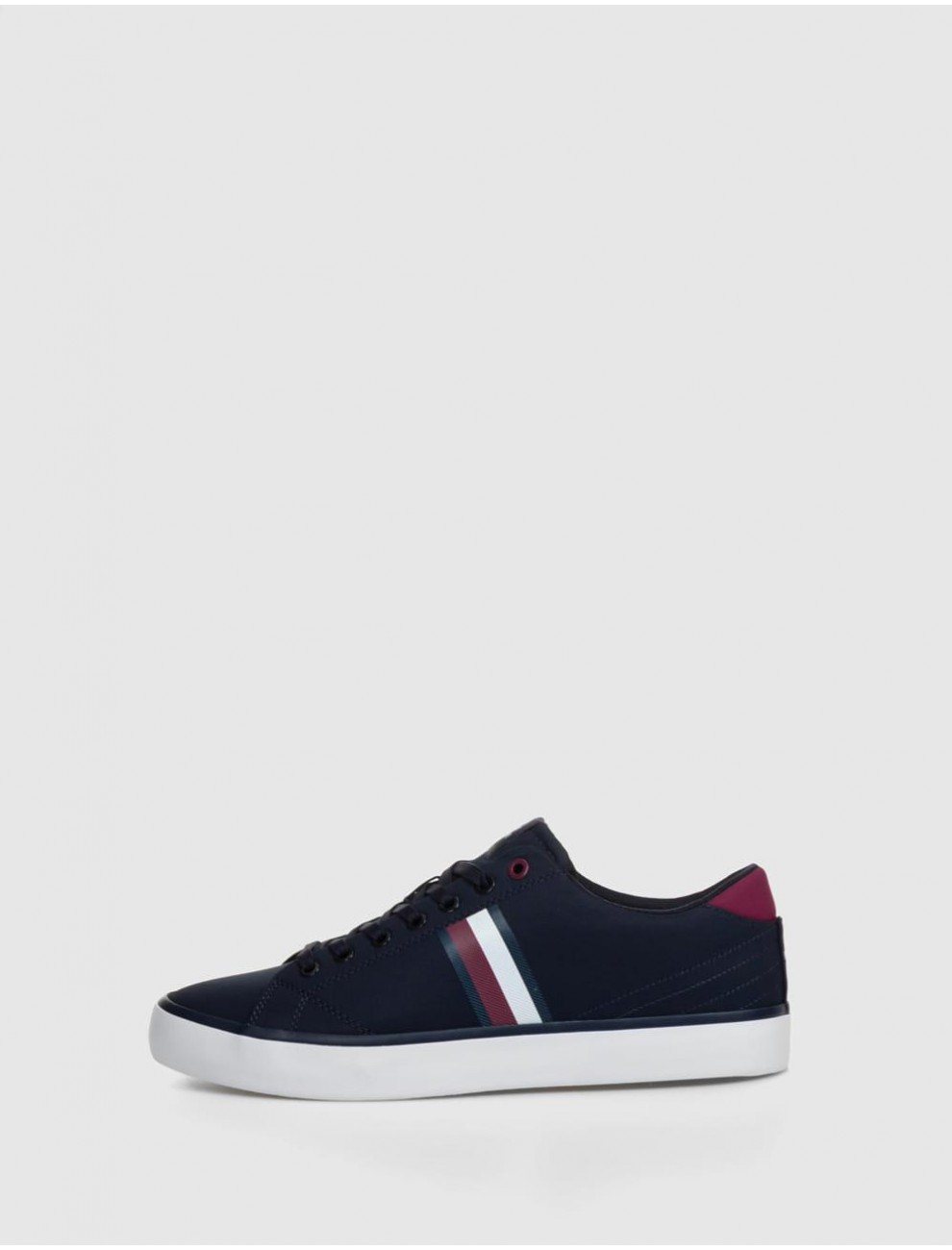 BAMBA TOMMY HILFIGER TH HI VULC LOW STRIPES MESH MARINO