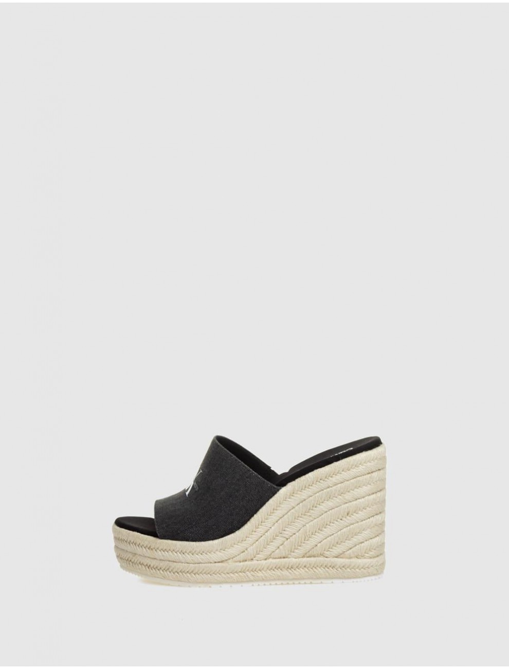 ALPARGATA CALVIN KLEIN SLIDE WEDGE ROPE SANDAL ML BTW NEGRO