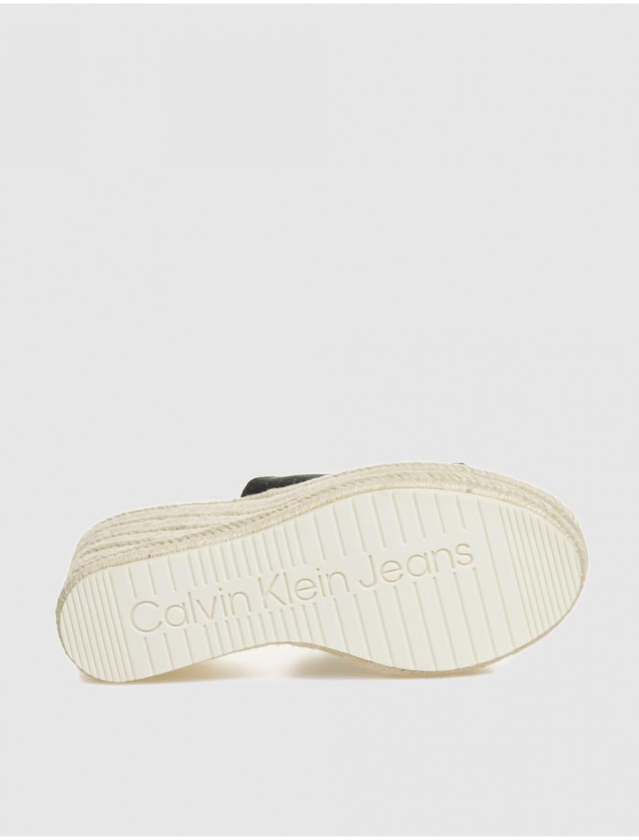 ALPARGATA CALVIN KLEIN SLIDE WEDGE ROPE SANDAL ML BTW NEGRO