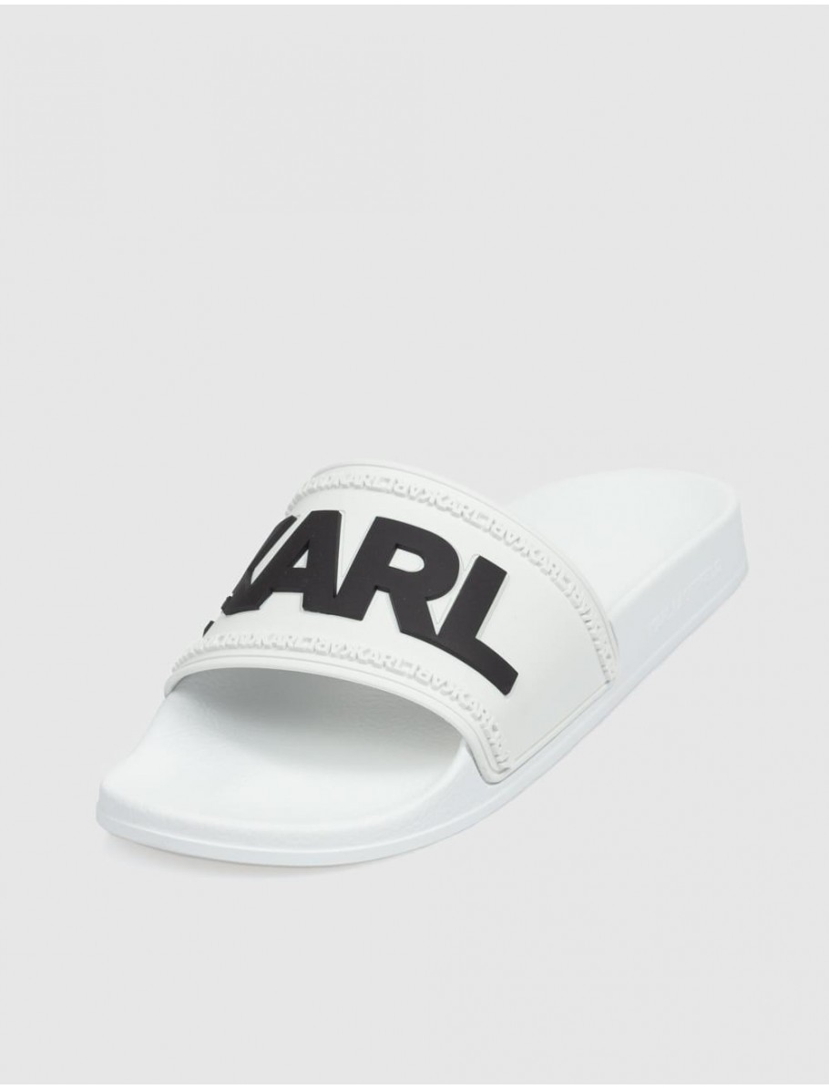 CHANCLA KARL LAGERFELD KONDO KARL LOGO SLIDE BLANCO