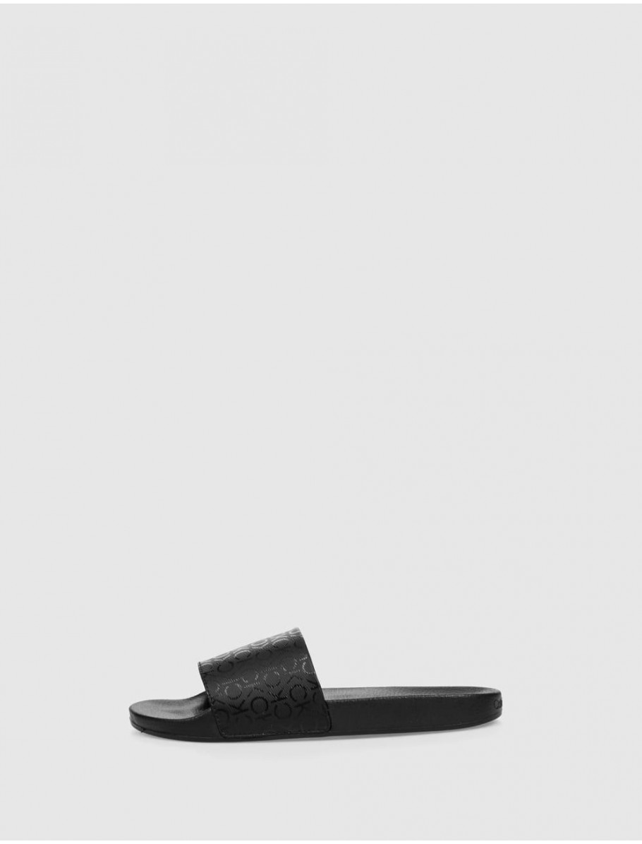 CHANCLA CALVIN KLEIN POOL SLIDE EPI MONO NEGRO