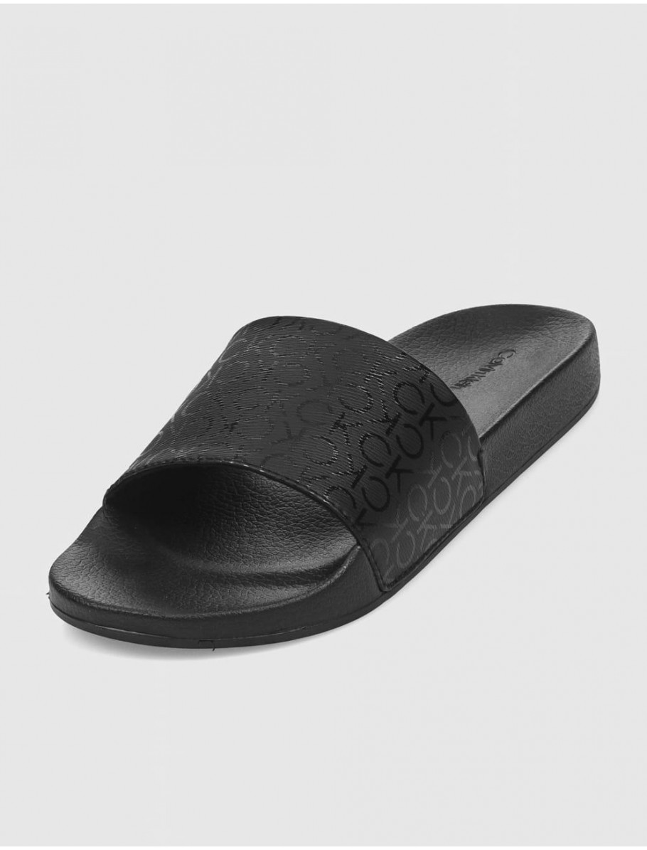 CHANCLA CALVIN KLEIN POOL SLIDE EPI MONO NEGRO