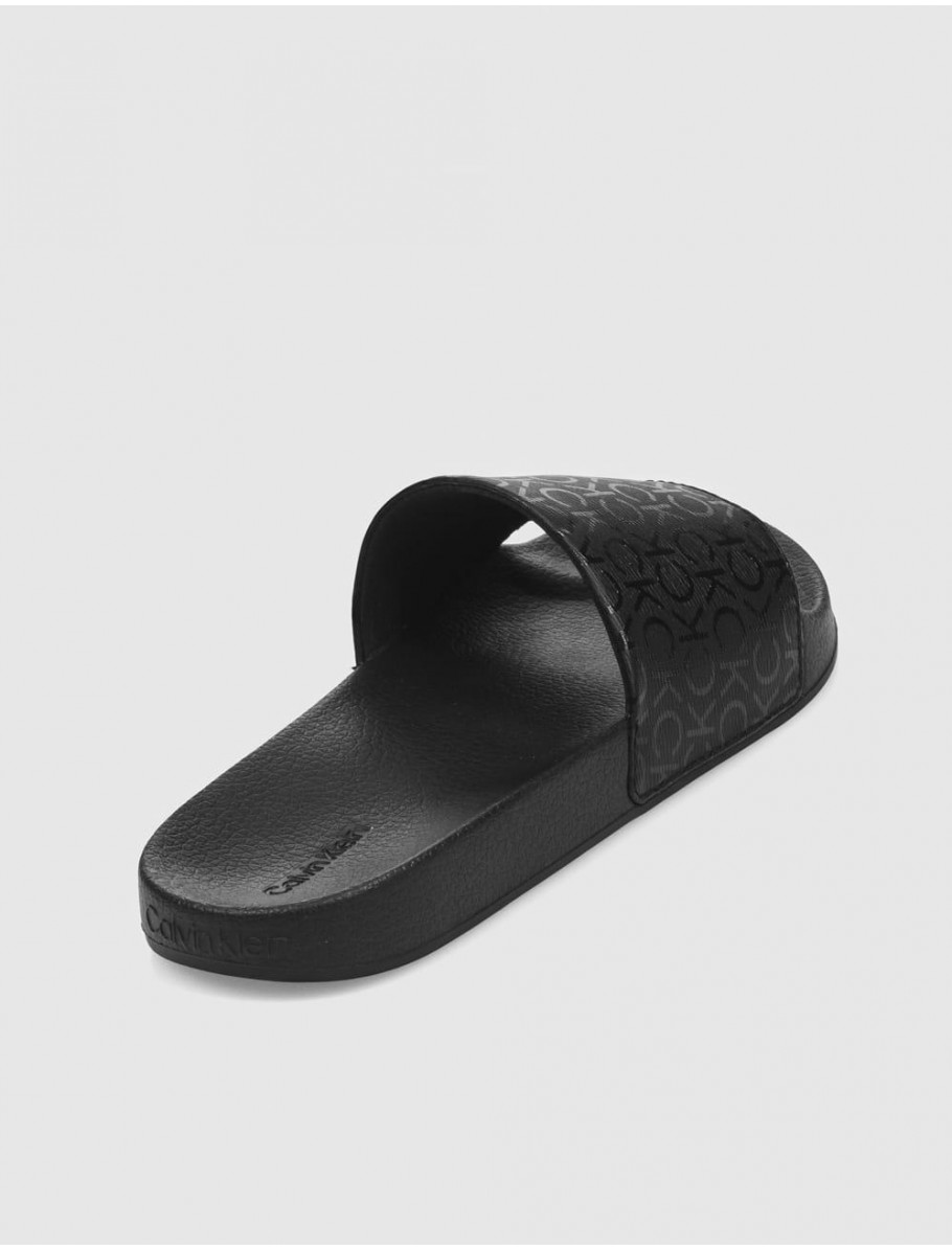 CHANCLA CALVIN KLEIN POOL SLIDE EPI MONO NEGRO