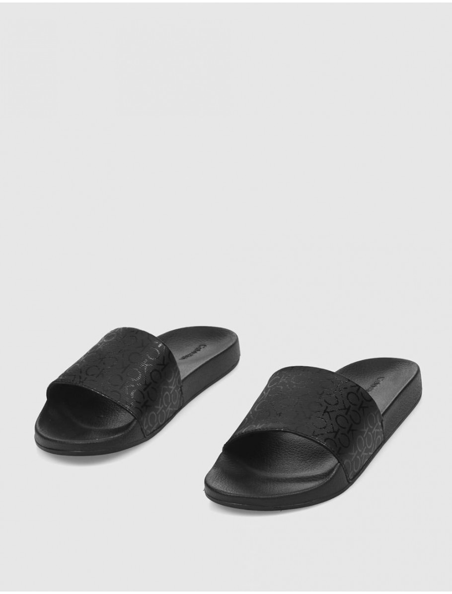CHANCLA CALVIN KLEIN POOL SLIDE EPI MONO NEGRO