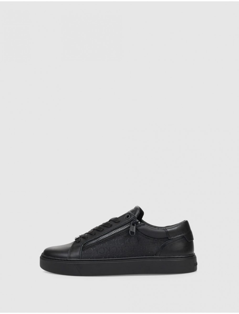 ZAPATILLA URBANA CALVIN KLEIN LOW TOP LACE UP W ZIP MONO NEGRO