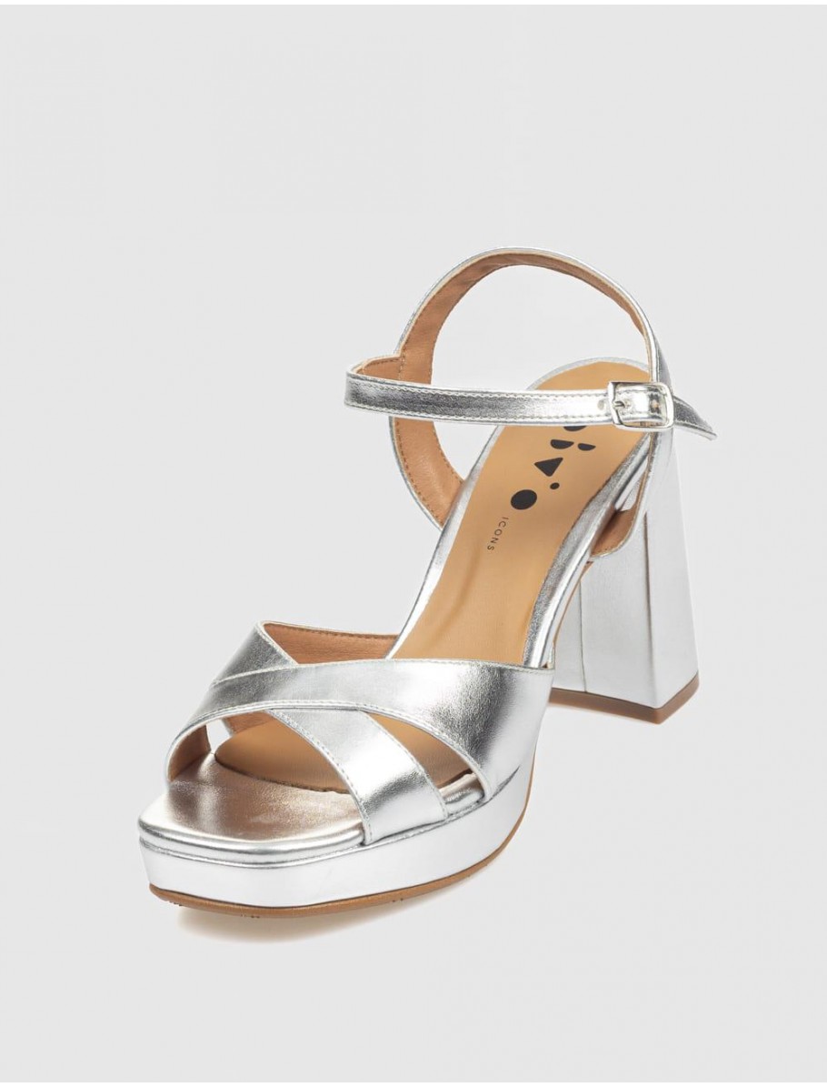SANDALIA OBVIO SHOES KAIE PLATA