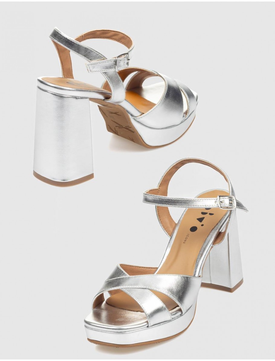 SANDALIA OBVIO SHOES KAIE PLATA