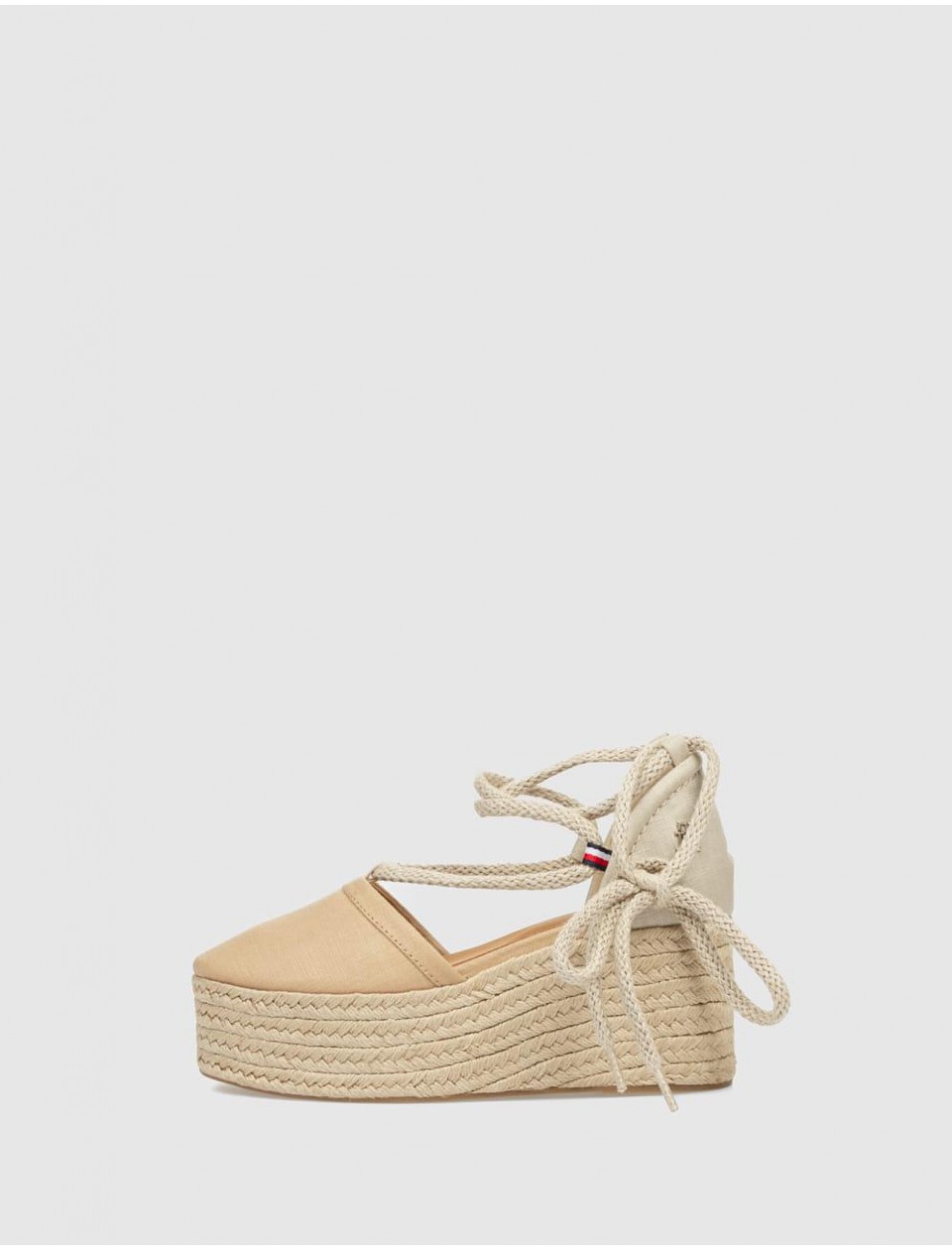 ALPARGATA TOMMY HILFIGER CLOSED TOE LINEN FLATFORM BEIG