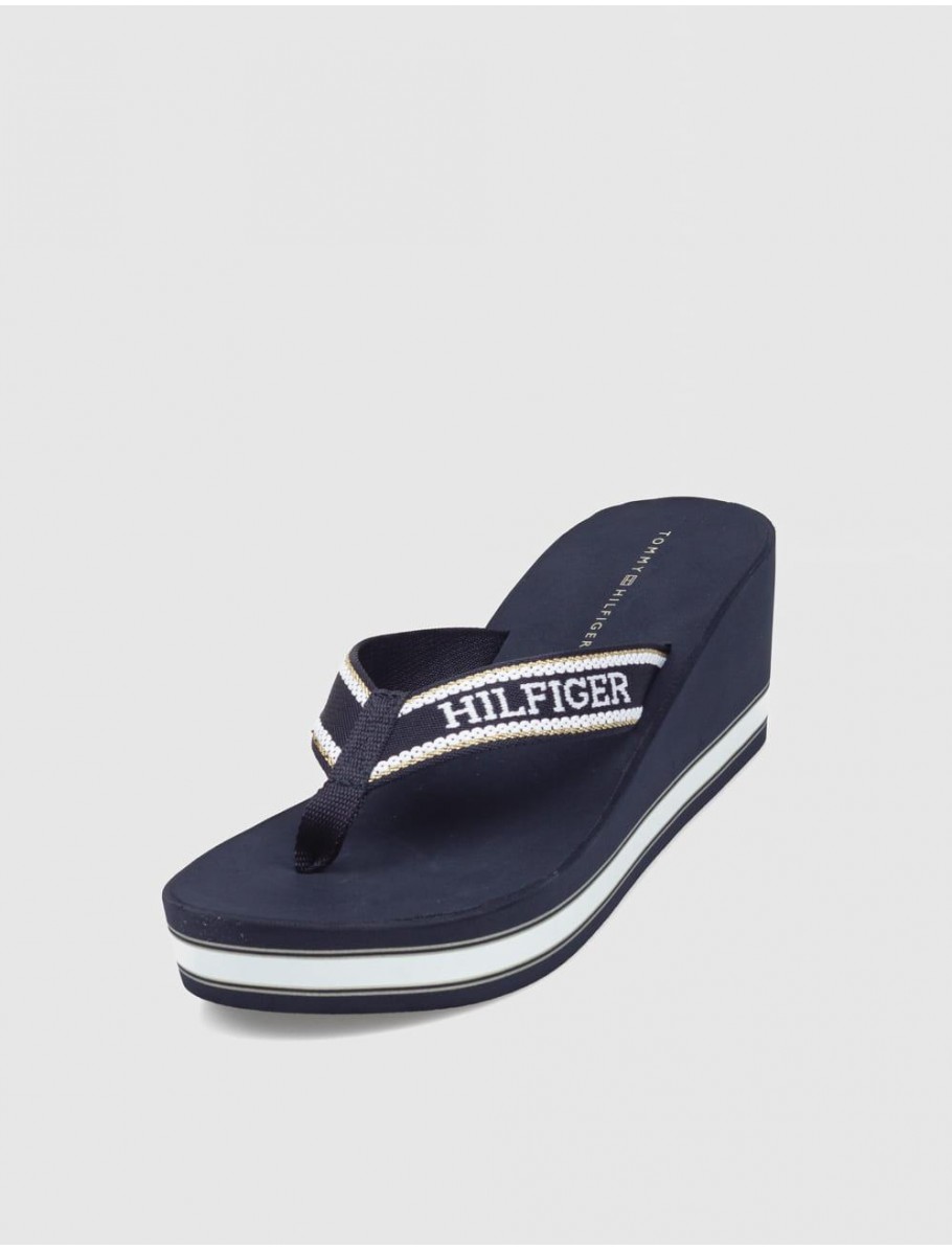 SANDALIA DE DEDO TOMMY HILFIGER WEDGE BEACH SANDAL MARINO
