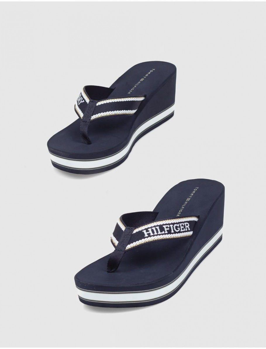 SANDALIA DE DEDO TOMMY HILFIGER WEDGE BEACH SANDAL MARINO