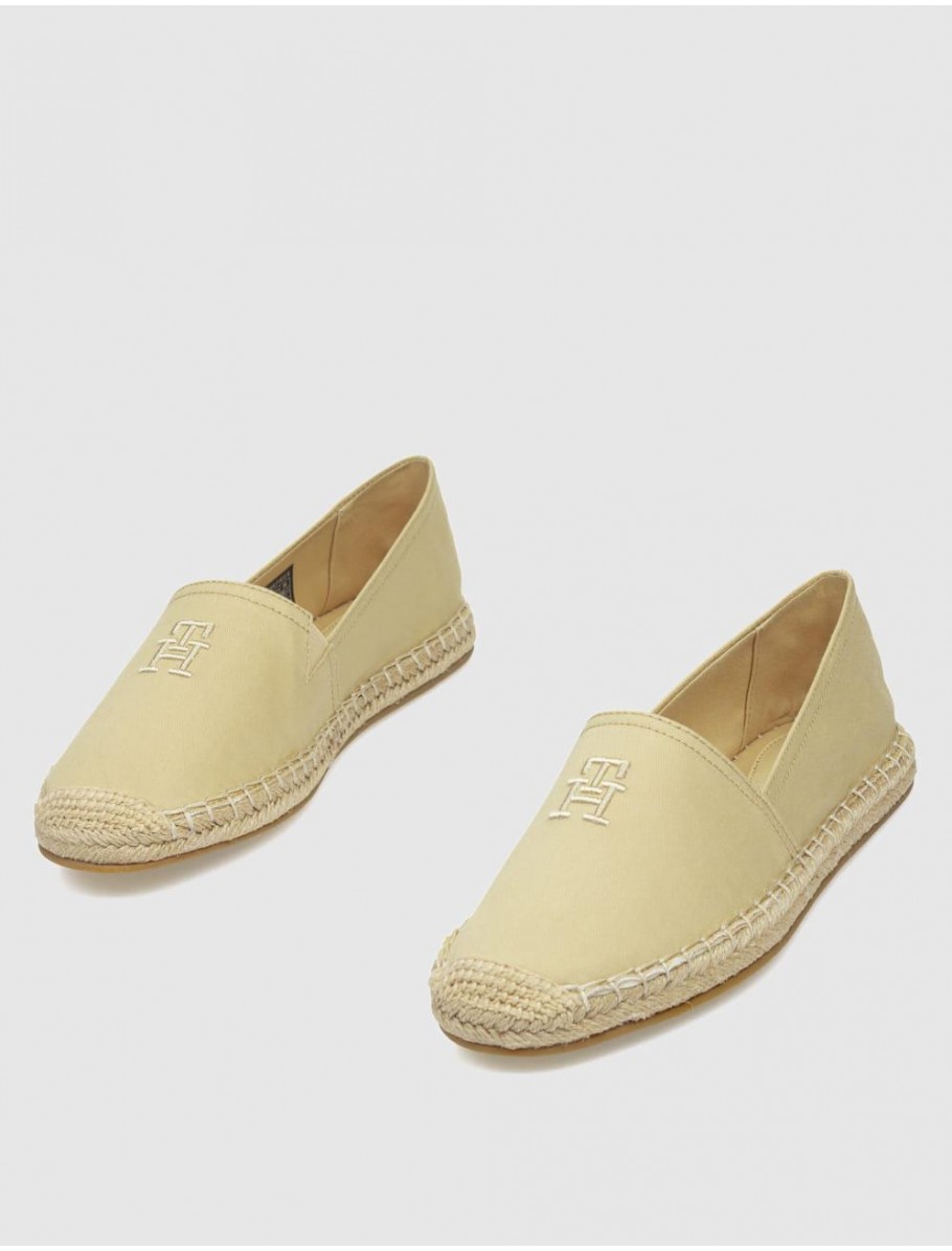 ALPARGATA TOMMY HILFIGER EMBROIDERED FLAT ESPADRILLE BEIG