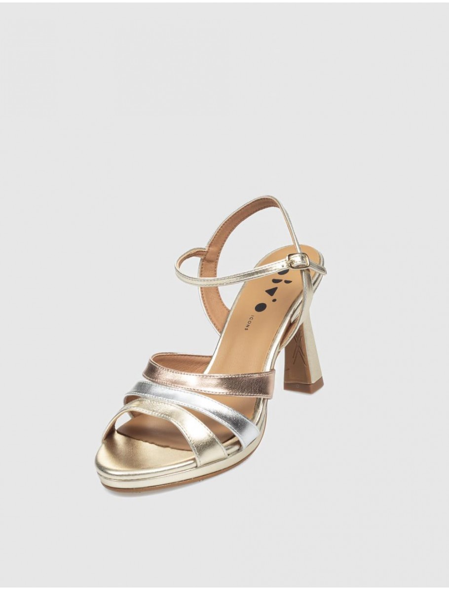 SANDALIA OBVIO SHOES MAILA PLATINO