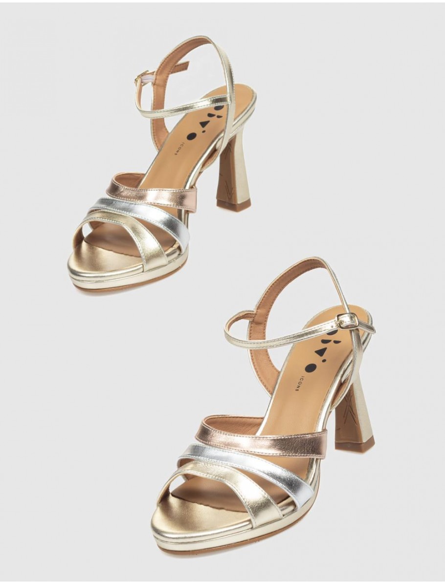 SANDALIA OBVIO SHOES MAILA PLATINO