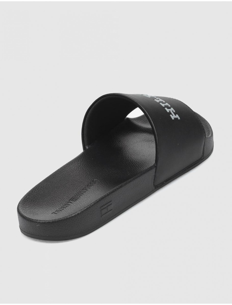 CHANCLA TOMMY HILFIGER HILFIGER RAISED POOLSLIDE NEGRO