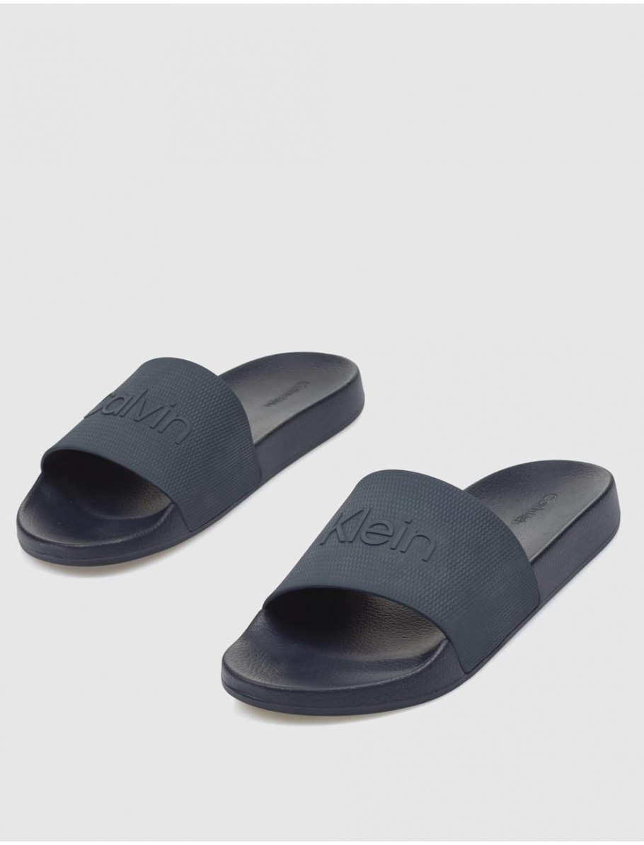 CHANCLA CALVIN KLEIN POOL SLIDE RUBBER MARINO