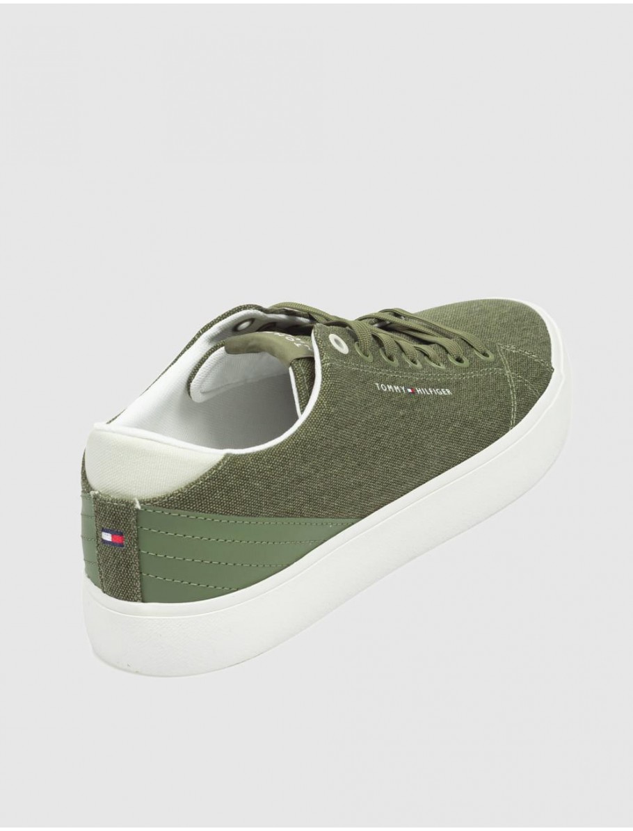 ZAPATILLA URBANA TOMMY HILFIGER TH HI VULC LOW SUMMER CVS VERDE