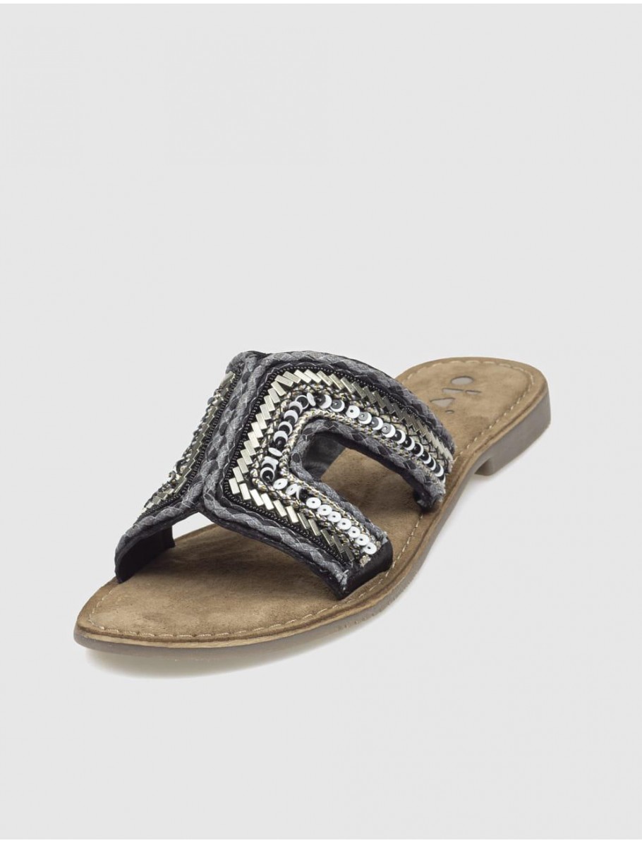 SANDALIA OBVIO SHOES HANAKO NEGRO