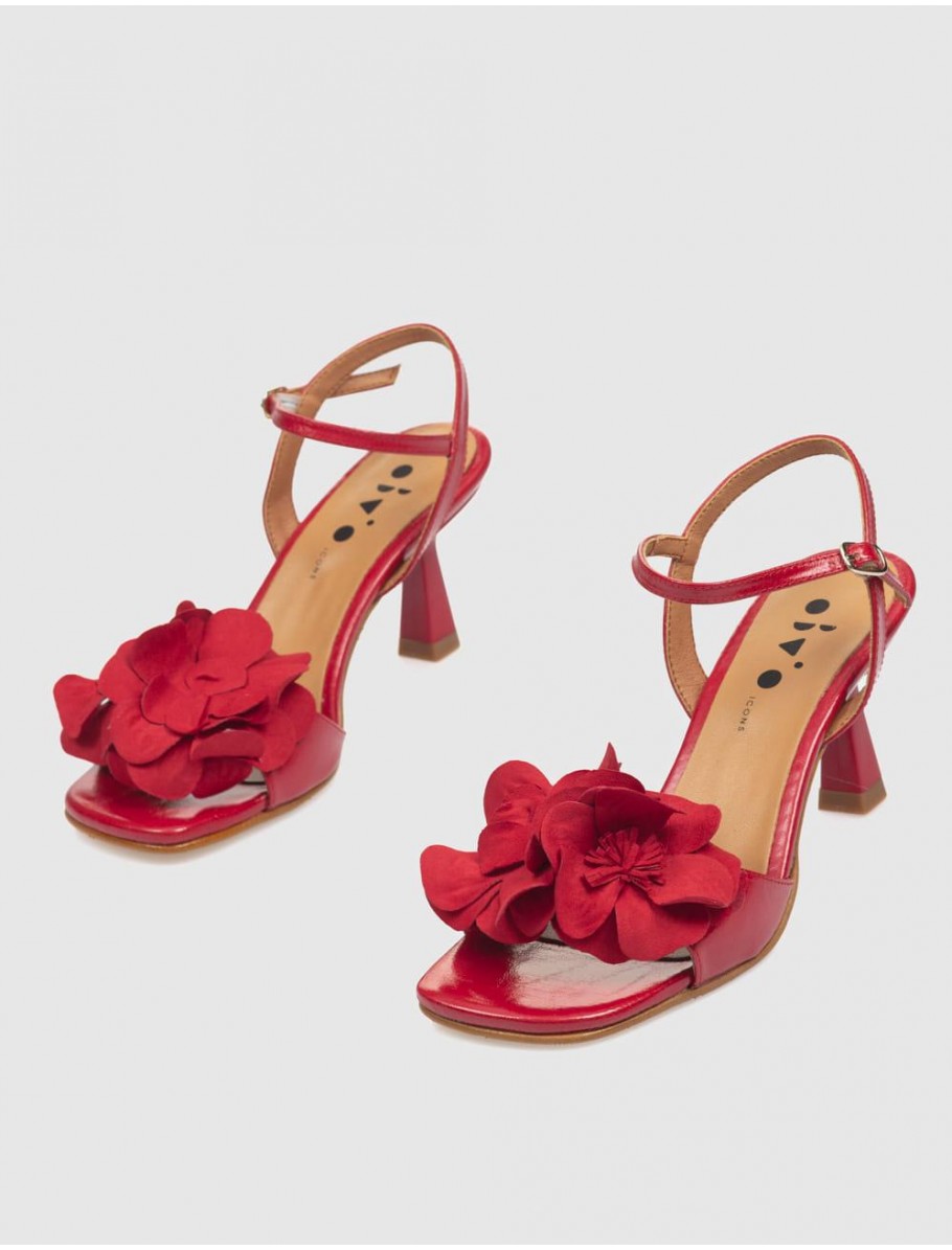 SANDALIA OBVIO SHOES MIDORI ROJO