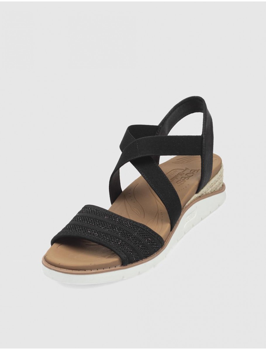 SANDALIA SKECHERS BOBS ARCH FIT BEACH KISS BOHO BEYOND NEGRO