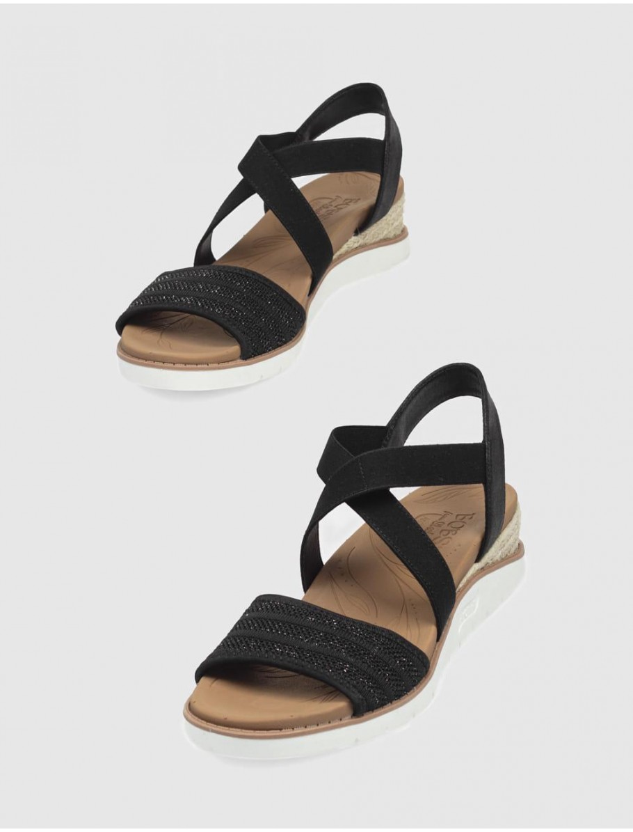SANDALIA SKECHERS BOBS ARCH FIT BEACH KISS BOHO BEYOND NEGRO