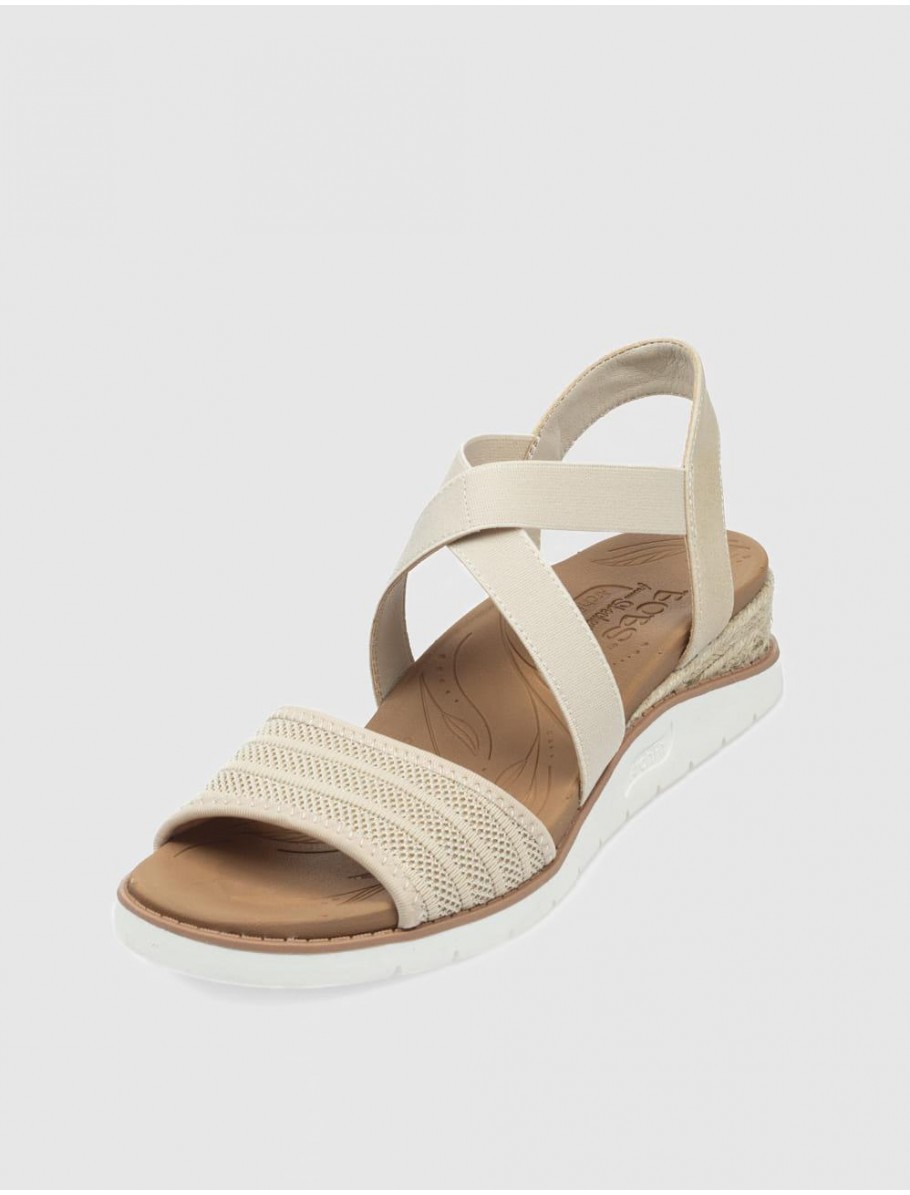 SANDALIA SKECHERS BOBS ARCH FIT BEACH KISS BOHO BEYOND BEIG