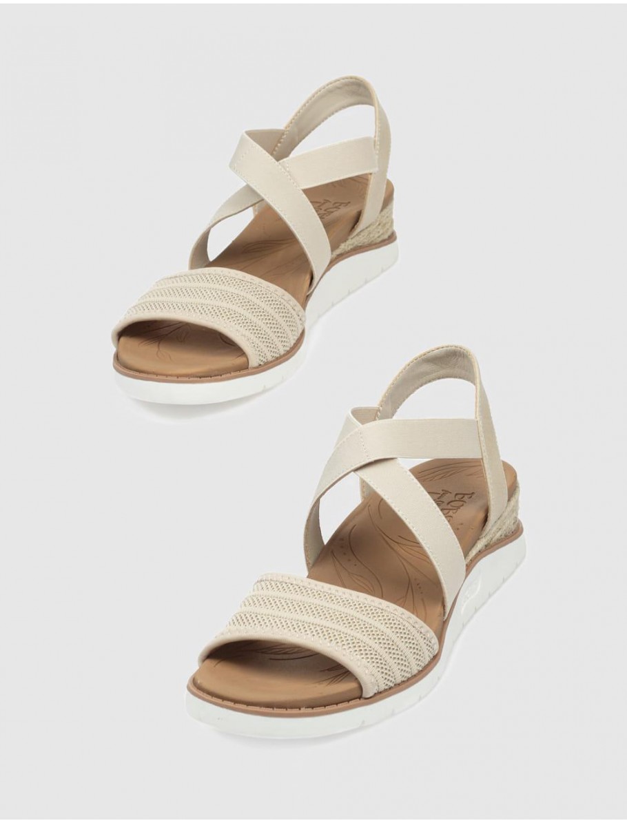 SANDALIA SKECHERS BOBS ARCH FIT BEACH KISS BOHO BEYOND BEIG