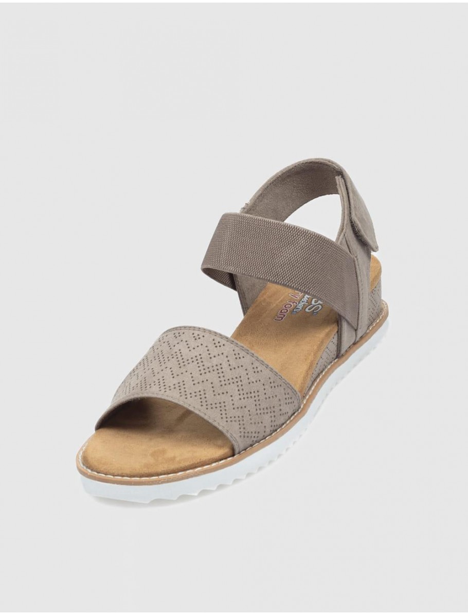 SANDALIA SKECHERS BOBS DESERT KISS TAUPE