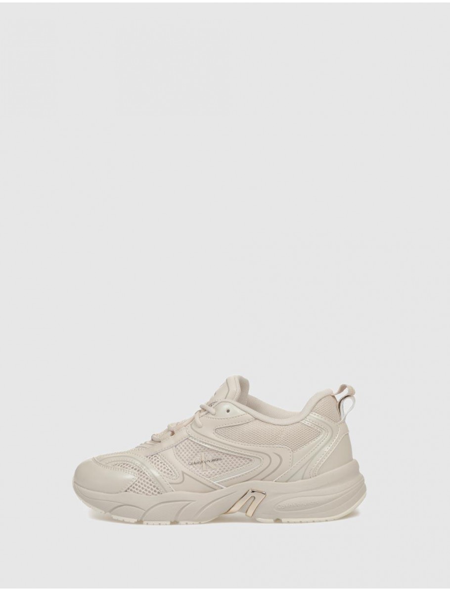 ZAPATILLA CALVIN KLEIN RETRO TENNIS LOW LACEMH ML MTL BEIG