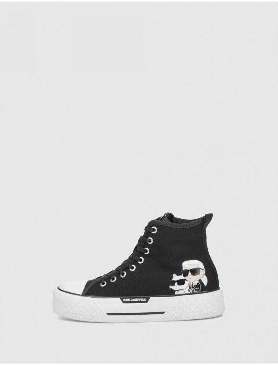 ZAPATILLA ABOTINADA KARL LAGERFELD KAMPUS MAX III TWIN NFT HI LACE NEGRO